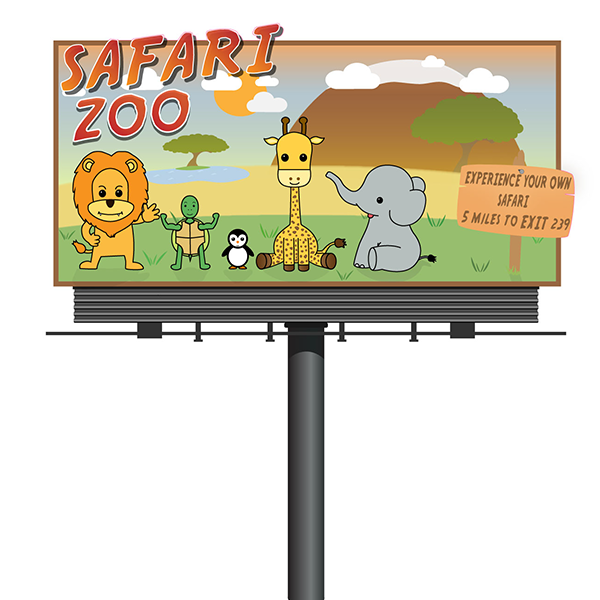 Zoo Billboard Illustration